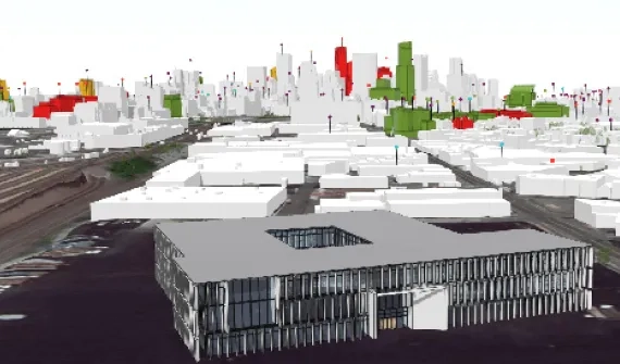 BIM visualisation of a building