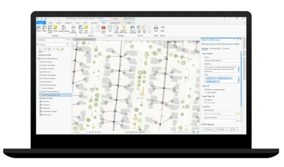 Electric utility network service publishing map