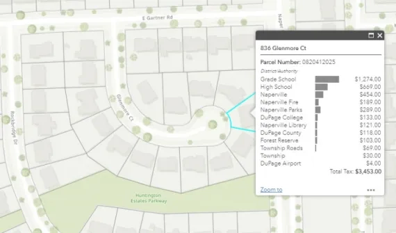 The My Tax Distribution app conveys to the public where property tax is being distributed.