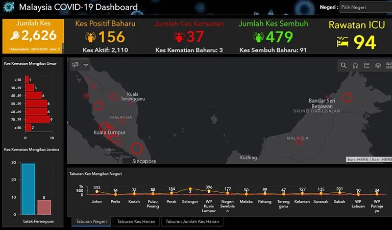 Esri MY COVID-19 dashboard card image