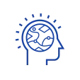 Knowledge icon in blue 