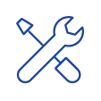 Technical support icon blue