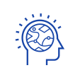 Knowledge icon in blue 