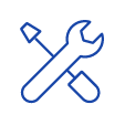 Technical support icon blue